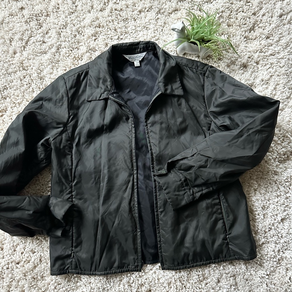Brooks brothers elegant warm black sporty activewear winter fall jacket …
